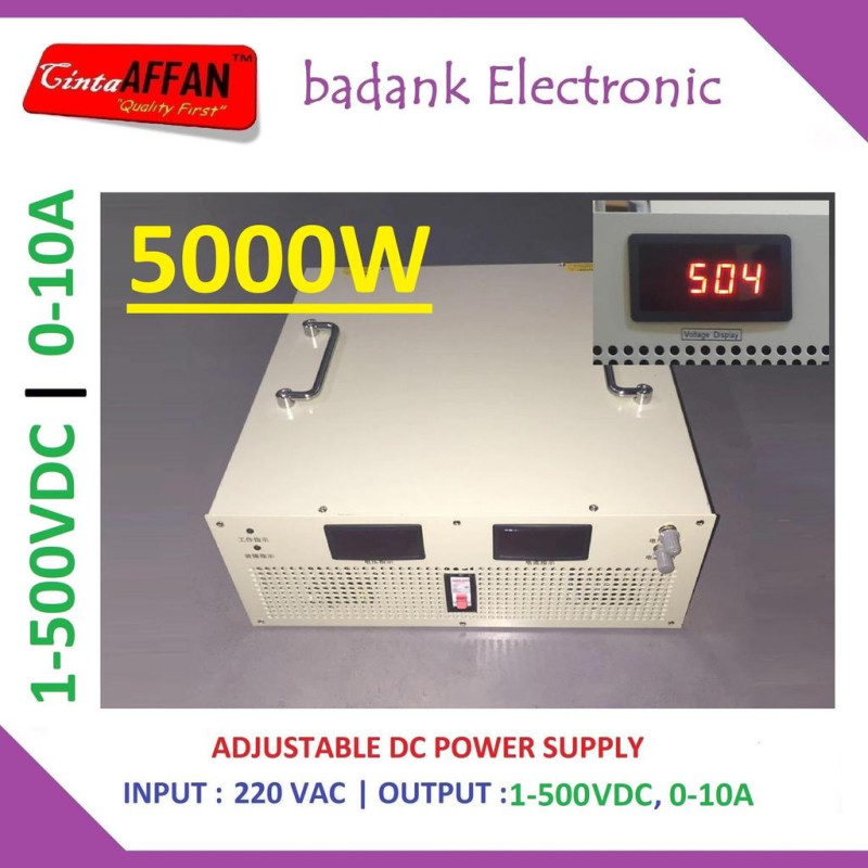5000W Adjustable DC Power Supply Switching (Vmax 500V Imax 10A)